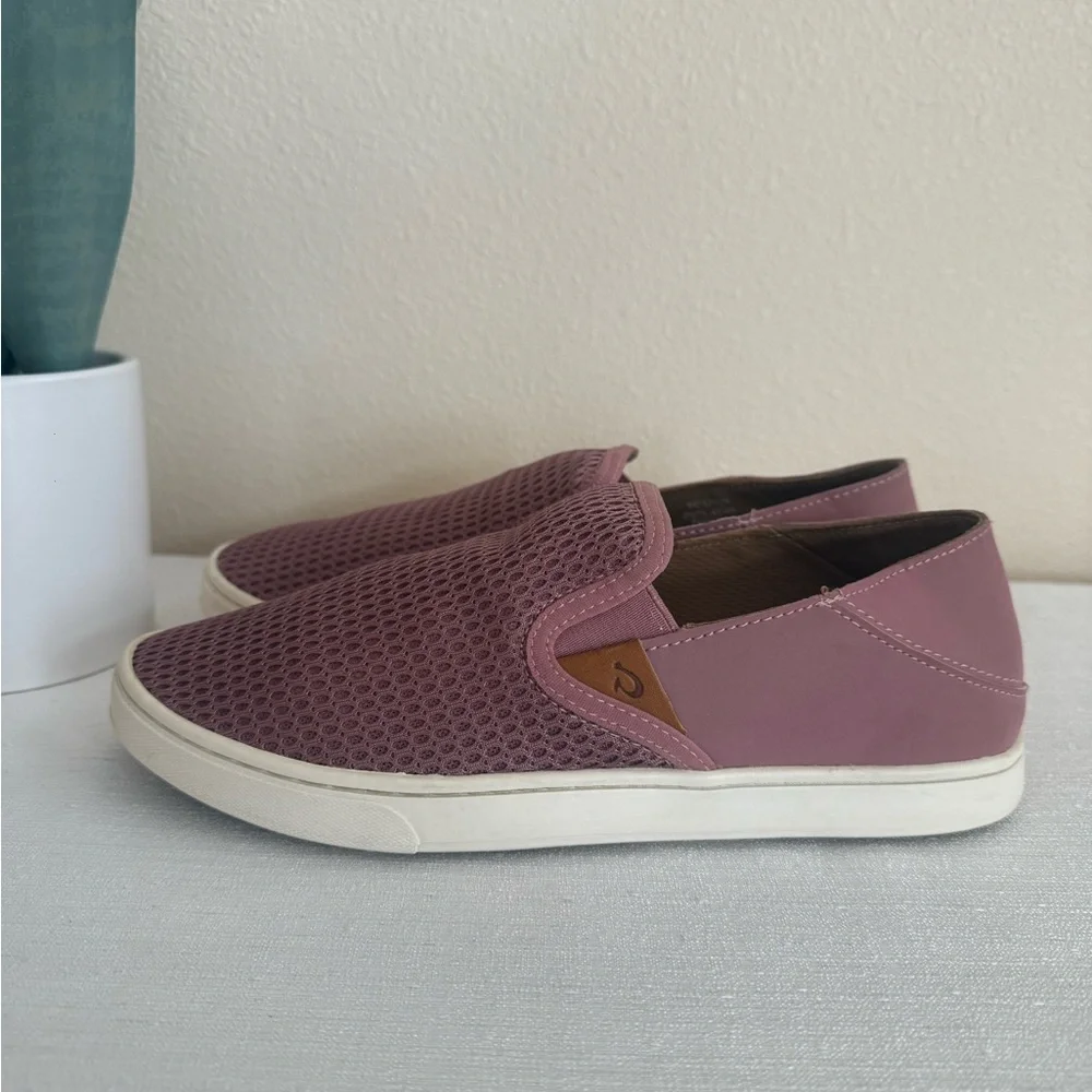 Olukai Pehuea Mauve Slip-On Mesh 2-Way Casual Sneakers - Picture 4 of 12